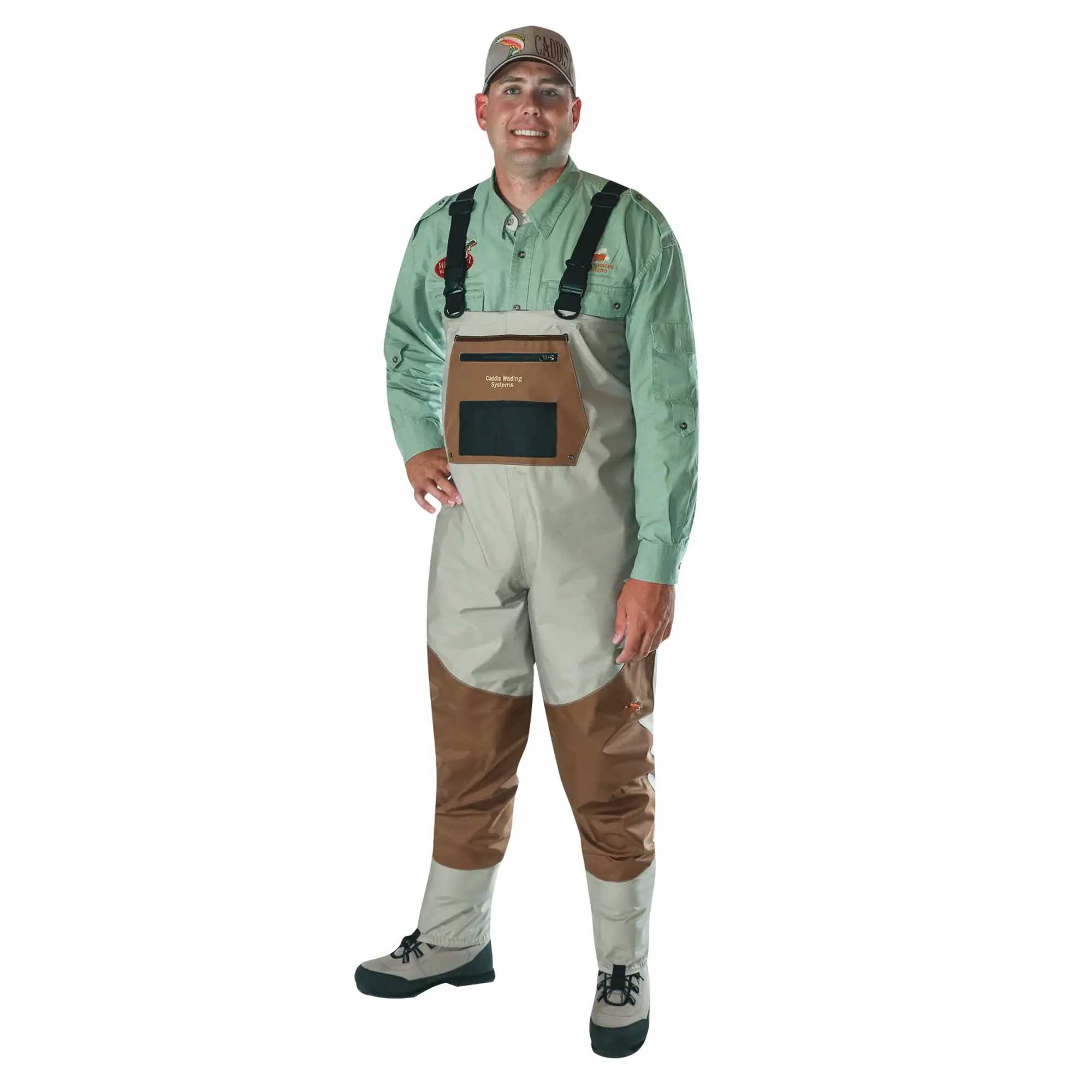 Caddis Men's 2-Tone Taupe Deluxe Breathable Stocking Foot Wader