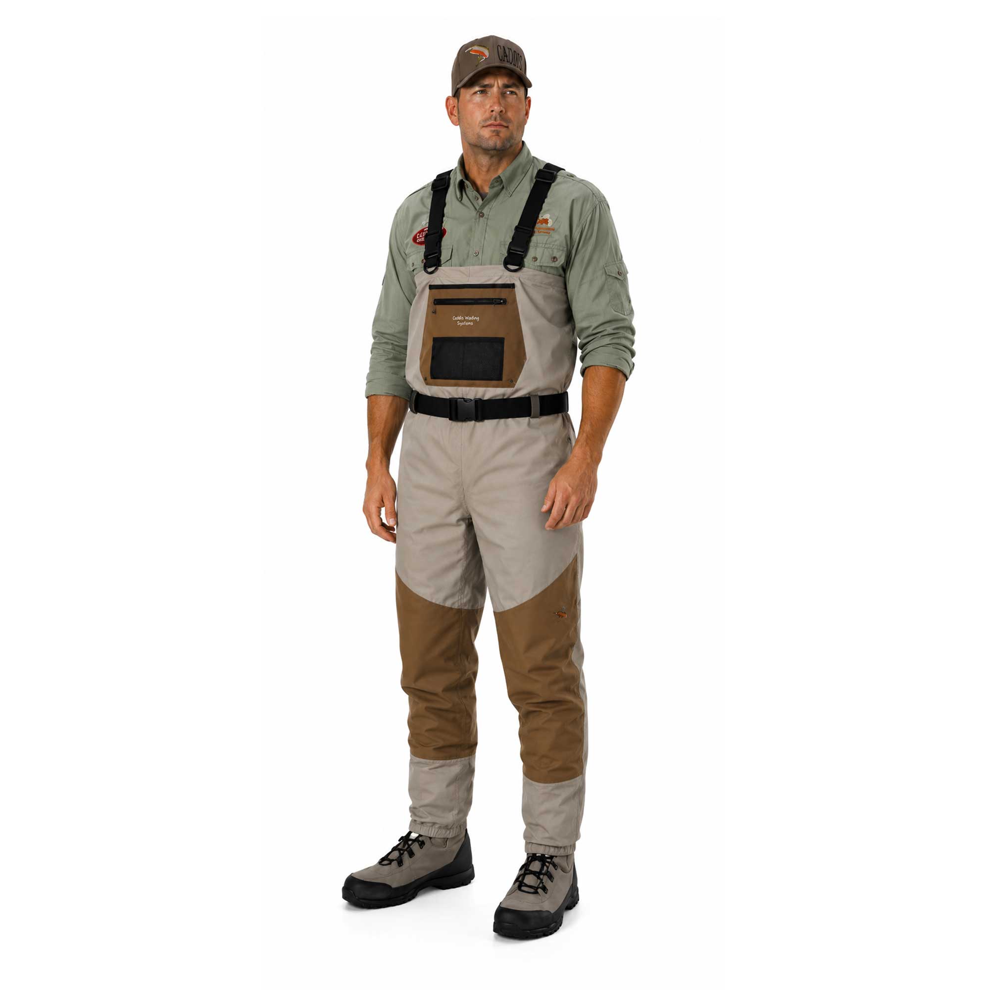 Caddis Men's 2-Tone Taupe Deluxe Breathable Stocking Foot Wader