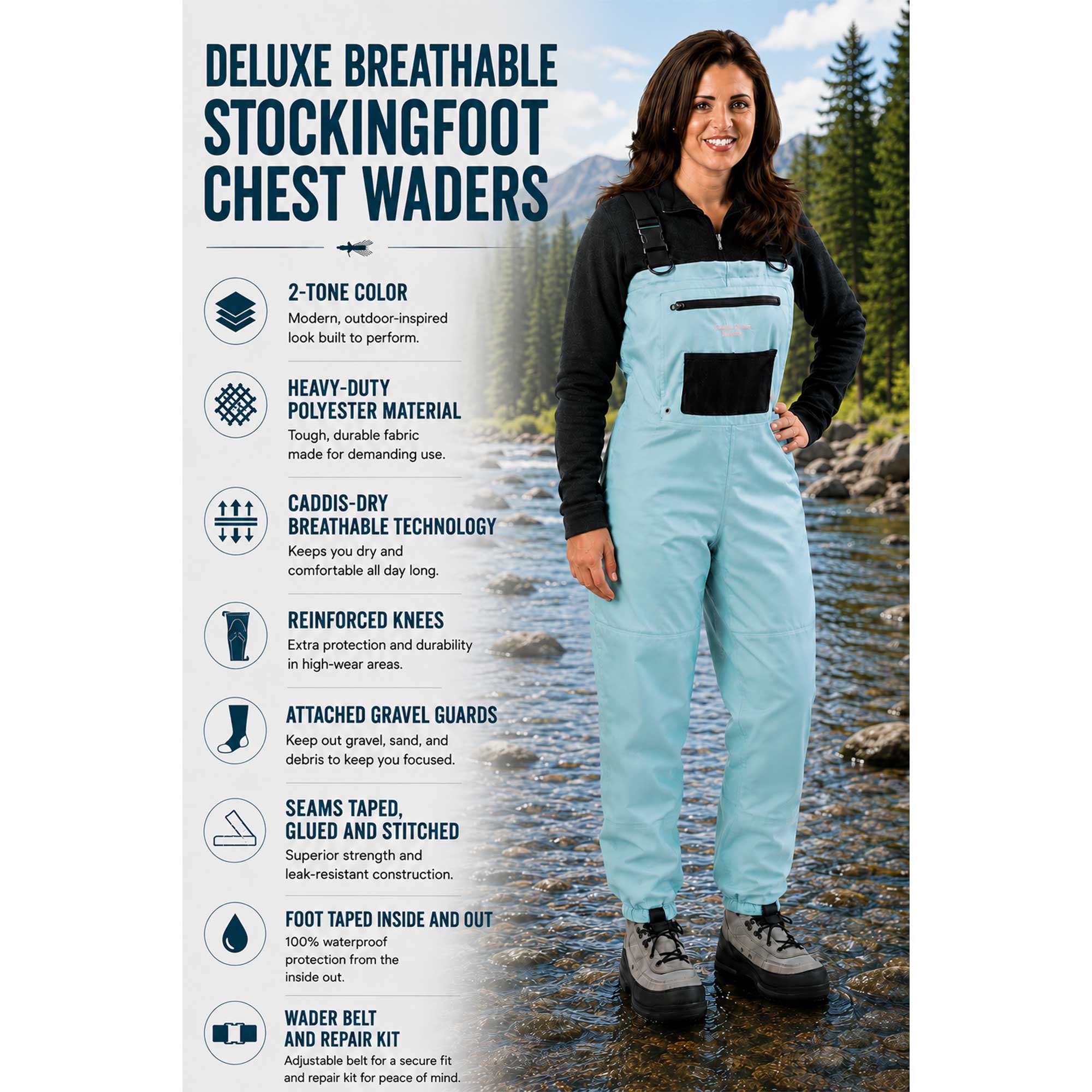 Caddis Women's Deluxe Breathable Stocking Foot Wader