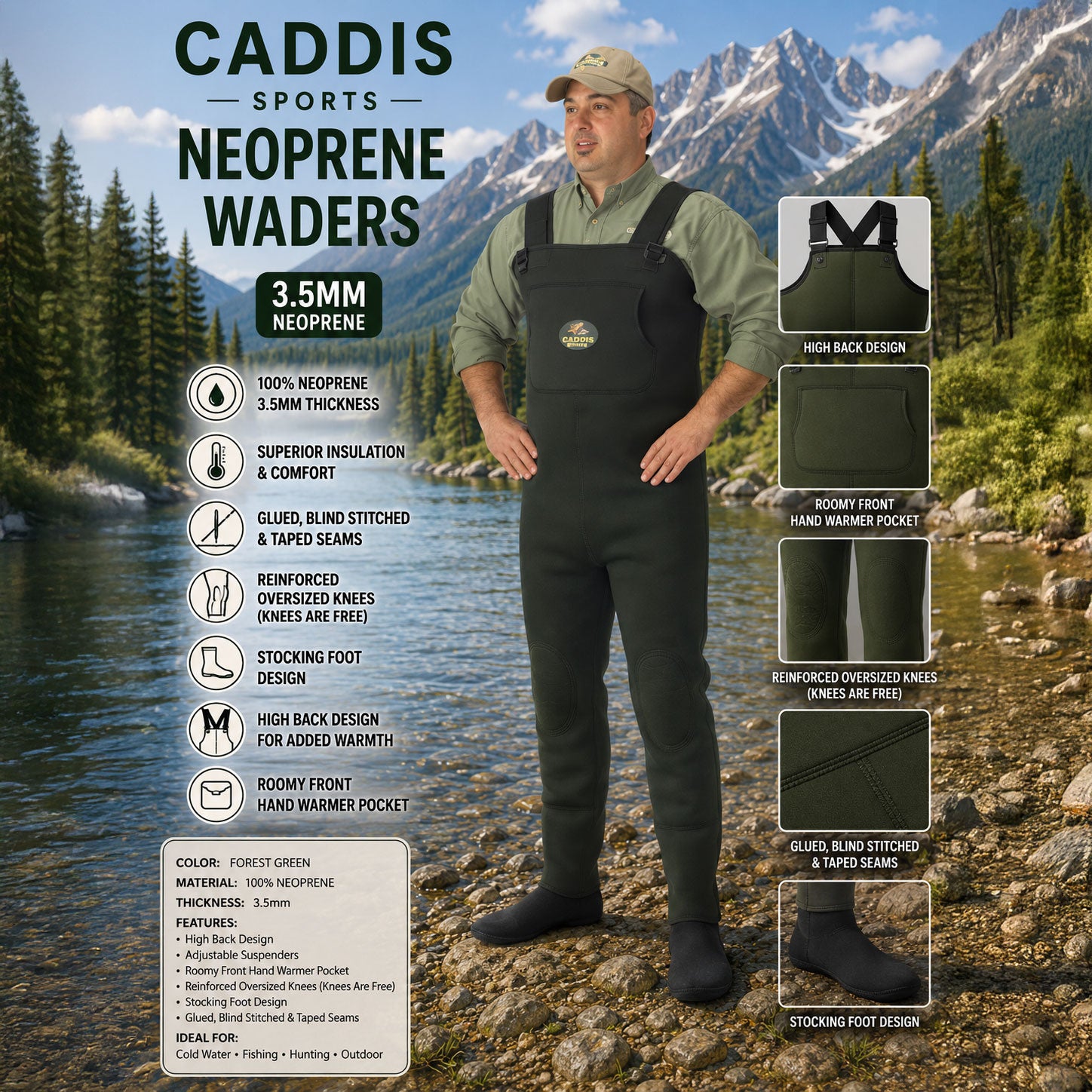 Caddis Men's Neoprene Stocking Foot Wader