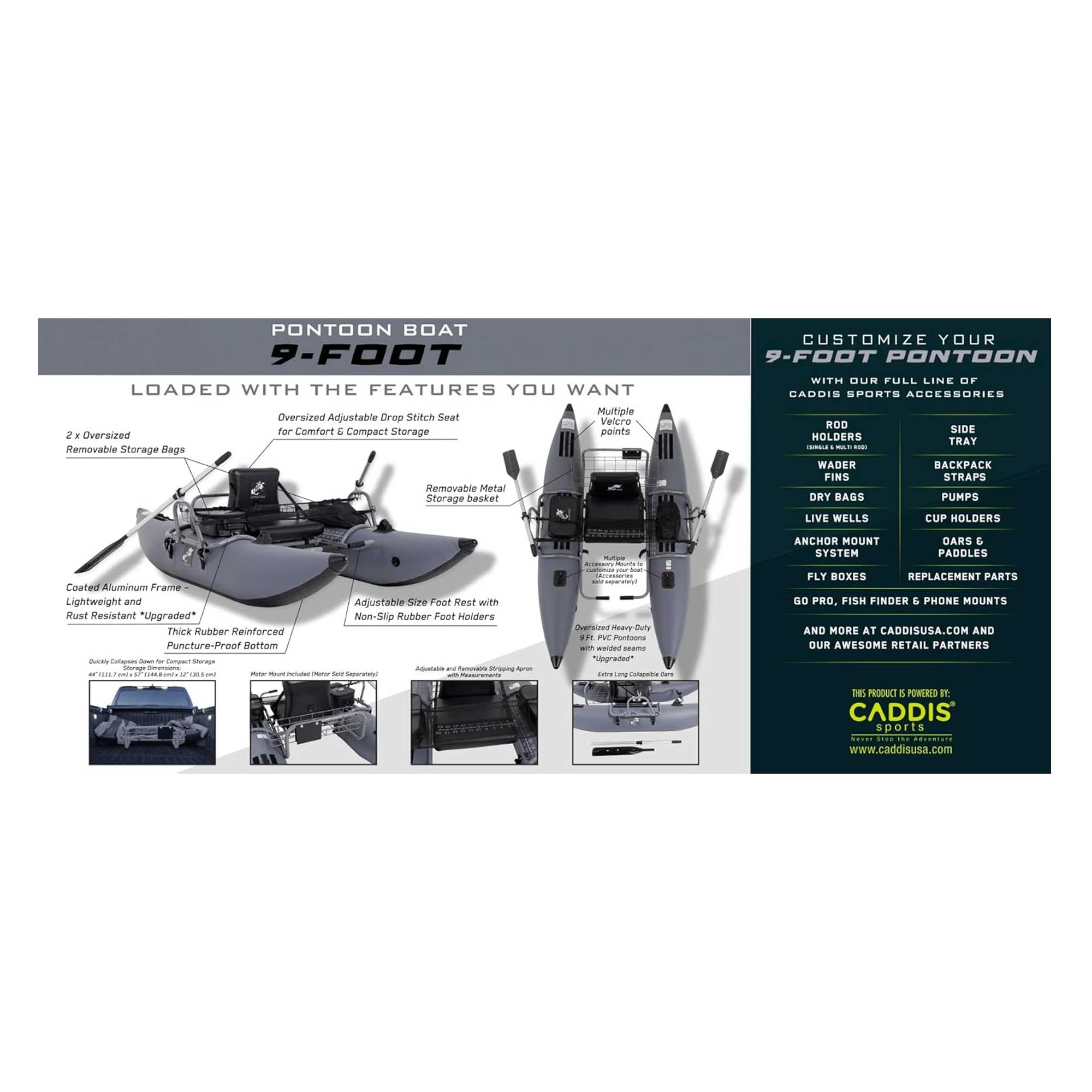 Pontoon Boat 9 Foot (Aluminum) Bundle