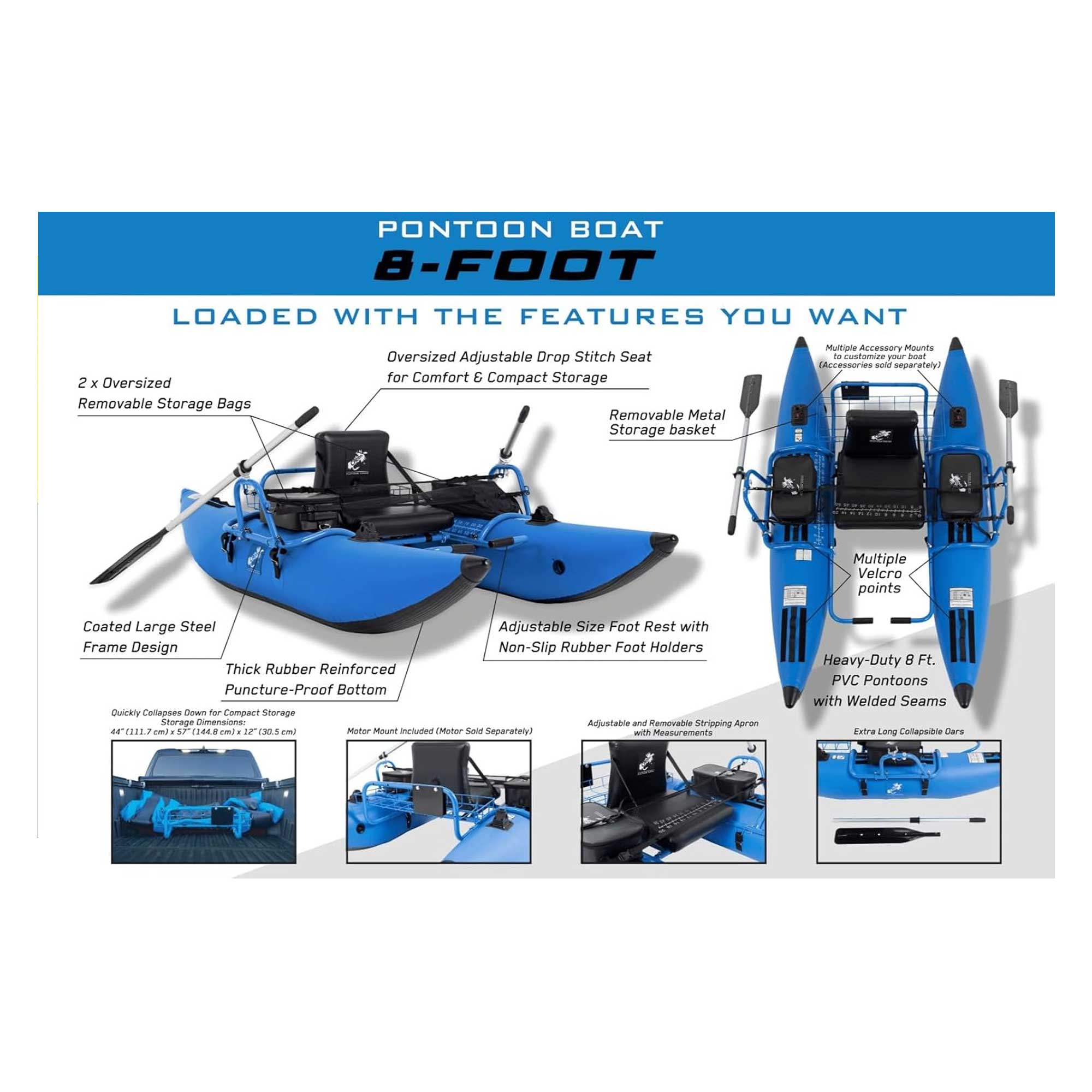Pontoon Boat 8 Foot (Steel) Bundle